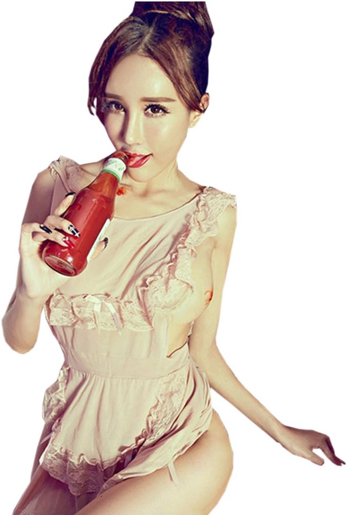 Nikki's Dressing Room Sexy Open-back Babydoll Apron Lingerie 2-piece Set