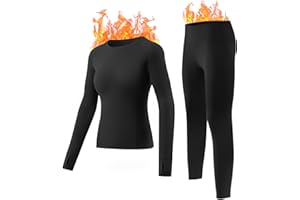 gagli Thermal Underwear Women, Fleece Lined Warm Base Layer Long Johns Ultra Soft Lightweight Top and Bottom Sets