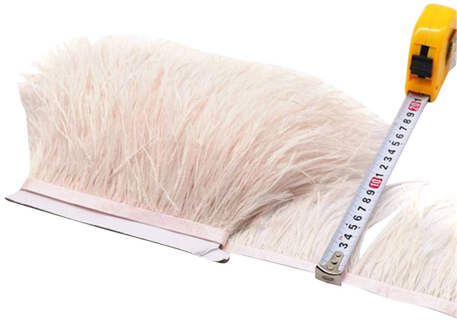 36 Colours Quality Ostrich Feather Trimming Fringe for Millinery Craft Dress Making (Nude Pink,2 Meters)