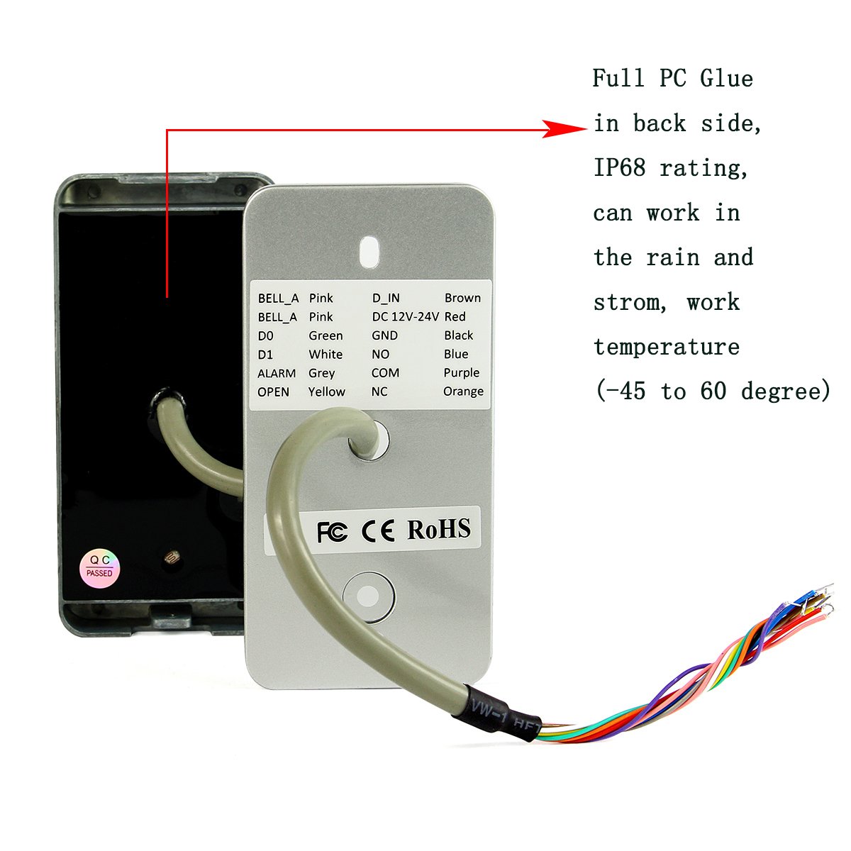 Amazon.com : TIVDIO Access Control Keypad Door Keypad Outdoor Waterproof  IP68 Metal Case RFID 125KHz Keypad Single Door Stand-alone with 2000 Users  for ...