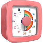 Visual Timer for Kids Adults, 60-Minute Countdown Timer for Classroom, Kitchen,Office, Pomodoro Timer Time Management Tools for Toddler ADHD(Pink)