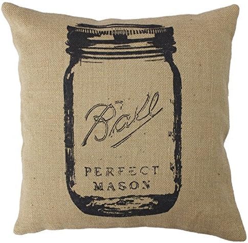 Funny Wholesale Feed Sack Mason Jar Pillow Cover, 18 x 18 inches