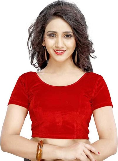 Women's Velvet Stretchable Readymade Blouse
