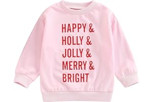 Hnyenmcko Toddler Baby Boy Girl Christmas Clothes Letter Print Long Sleeve Sweatshirt Top Crewneck Pullover Sweater 0-5T