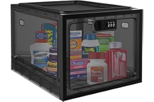 BILIITIM Large Medicine Lock Box for Safe Medication, Lockable Storage Box for Fridge/Snacks Food, Phone Lock Boxes with Combination Code for Home/Dorms/Office Storage Lockers