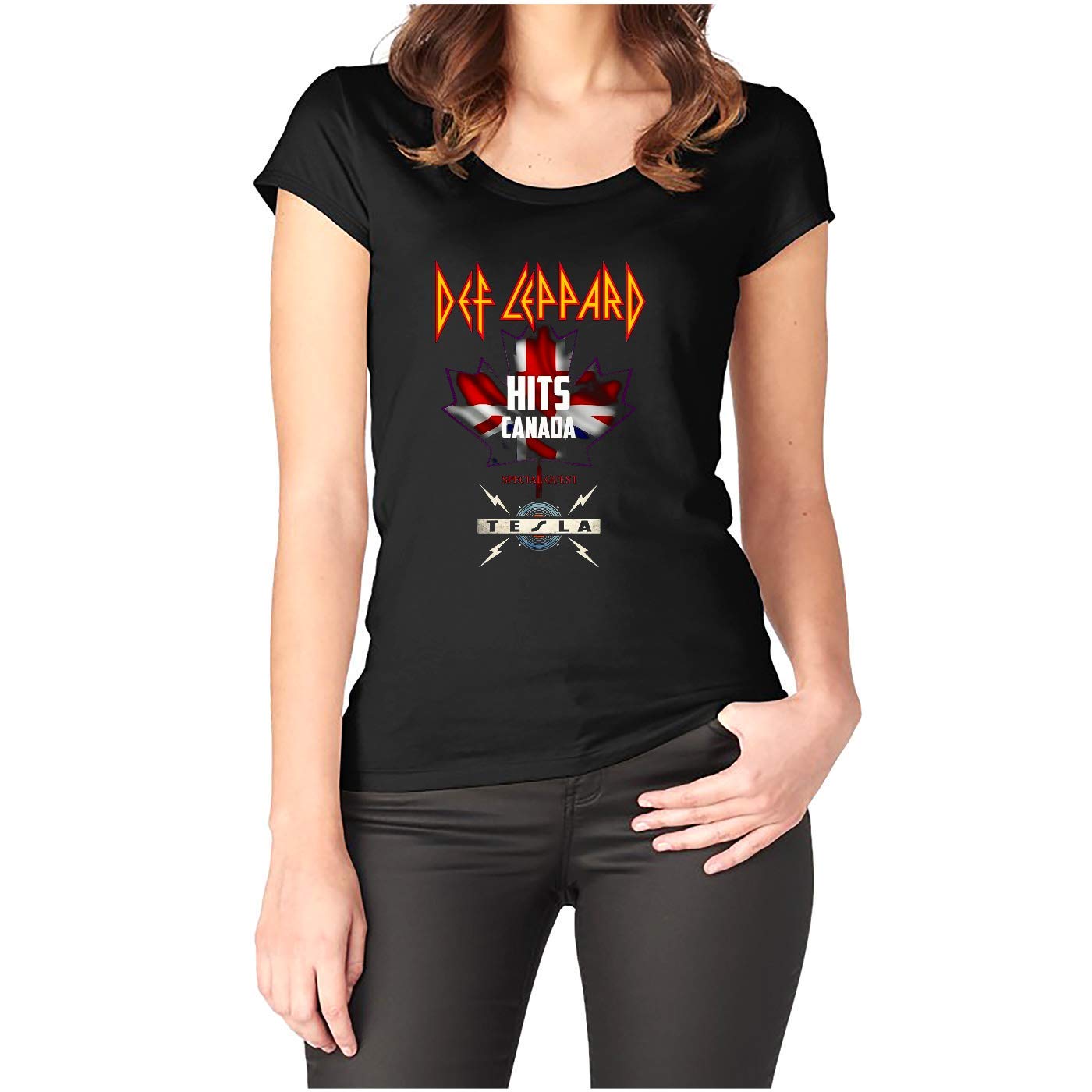 Def Leppard Hits Canada With Tesla Tour 2019 T Shirt Short Sleeve S T