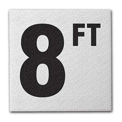 Ceramic Swimming Pool Deck Depth Marker " 8 FT " Abrasive Non-Slip Finish, 4 inch Font