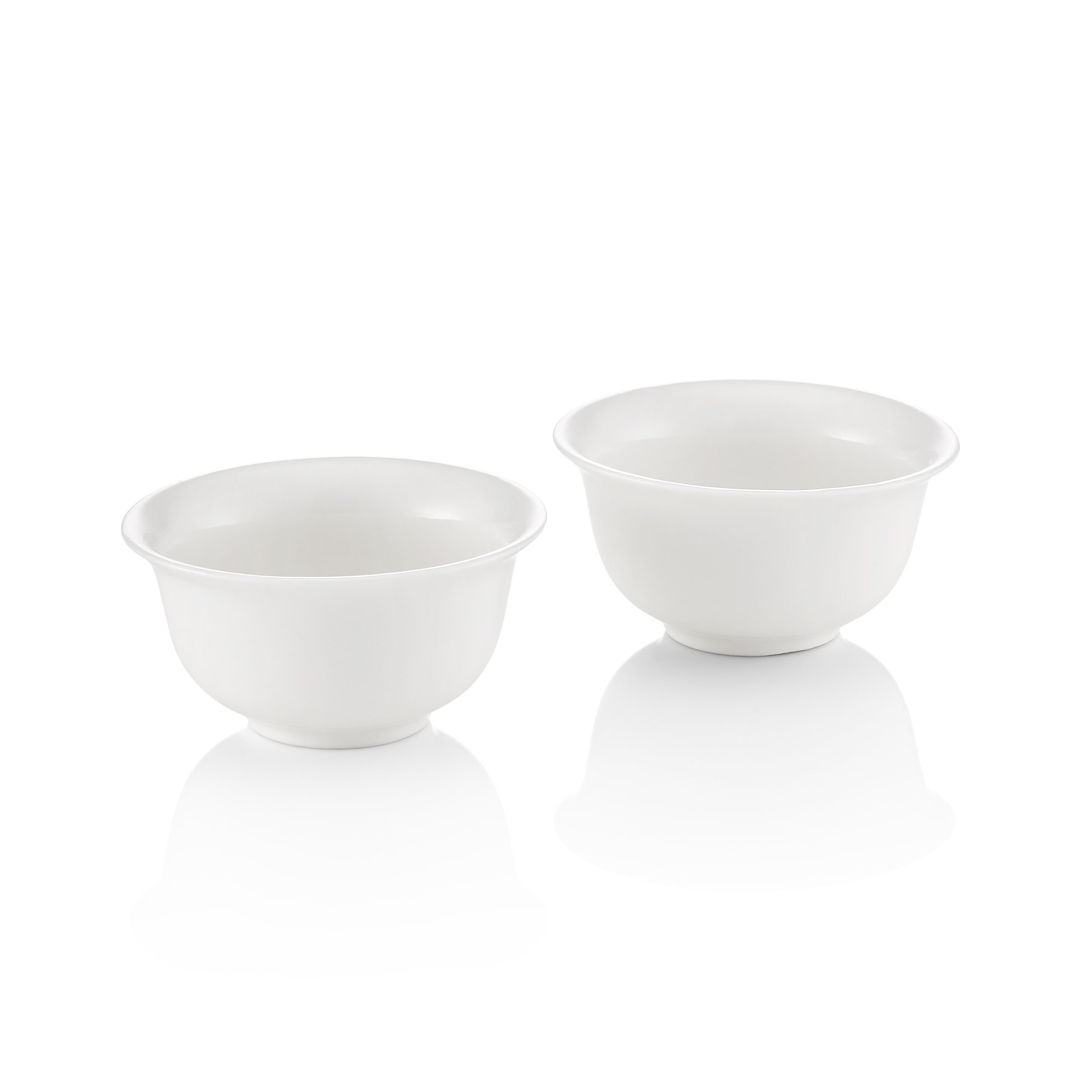 TEA SOUL 6.3 x 6.3 x 3.2 cm 2-Piece Porcelain V-Shaped Cup, White