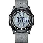 GOLDEN HOUR Ultra-Thin Minimalist Sports Waterproof Digital Watches Men with Wide-Angle Display Rubber Strap Wrist Watch for Men Women