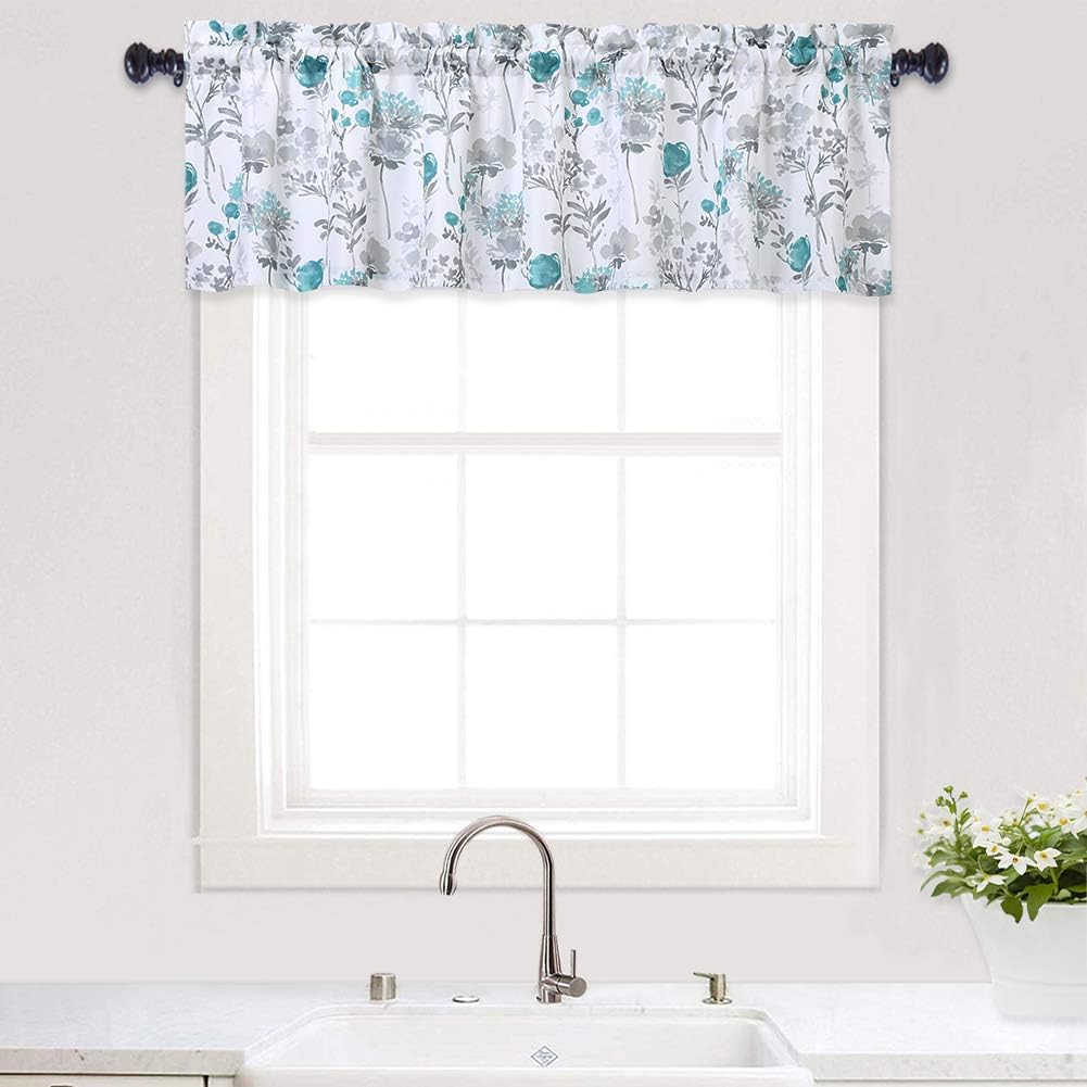 Best Teal Kitchen Curtains And Valances Set