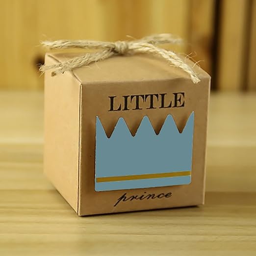 gaeruite - Cajas de regalo para fiesta de bebé, 10 unidades, con lazo de cordel, caja de