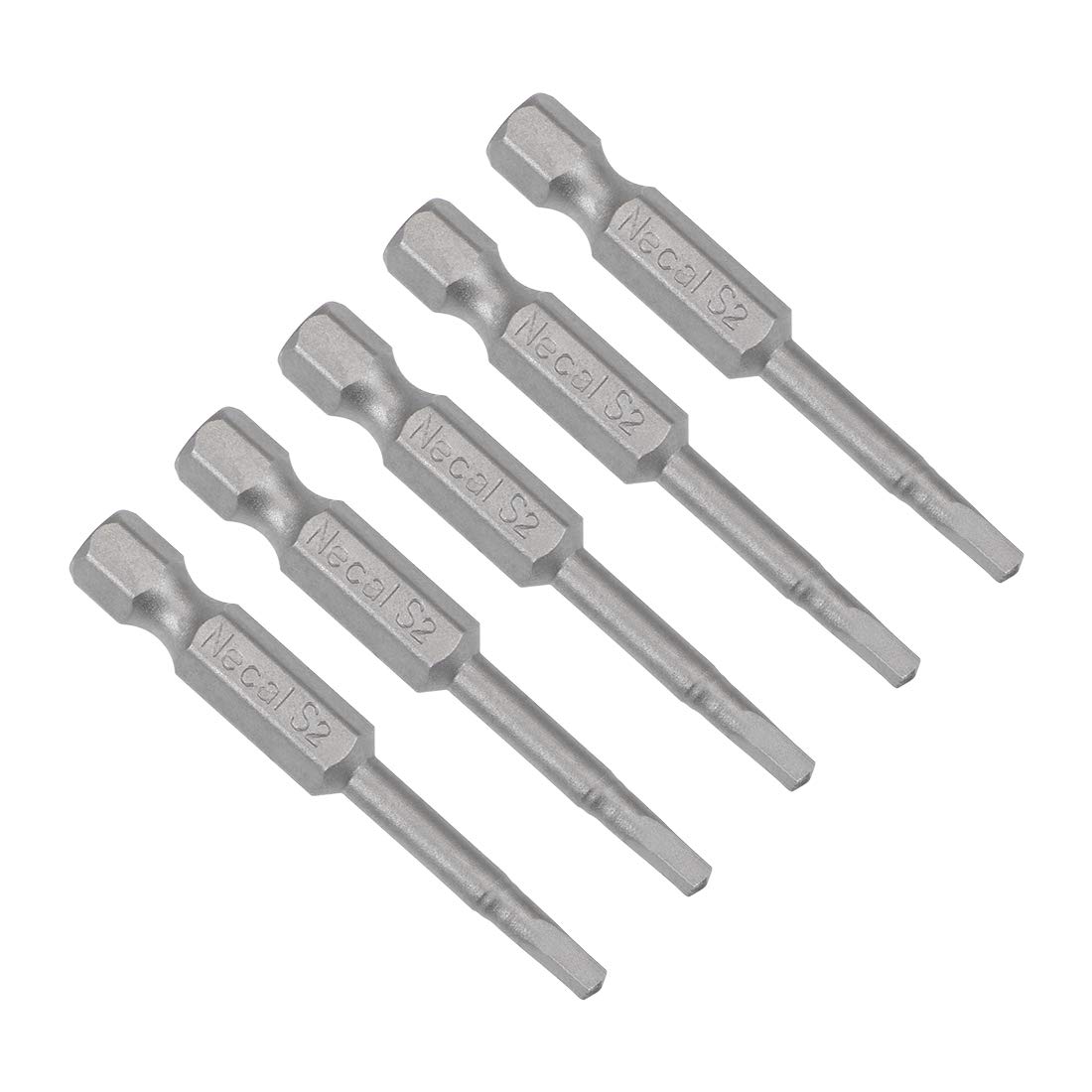 uxcell 5pcs Square Bits 1/4-Inch Hex Shank 50mm Length Magnetic SQ1 Head Screwdriver S2 Screw Driver Bit