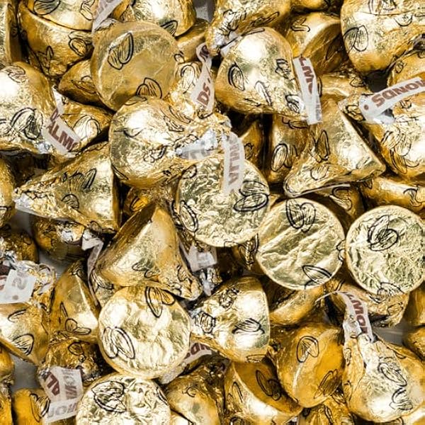 Amazon.com : 1lb Gold Hershey Kisses with Almonds (Approx