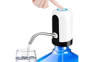 KUFUNG Water Dispenser for 5 Gallon Bottle - Rechargeable Water Pump for 5 Gal Jug, BPA-Free, Food Grade Silicone Hose, Stainless Steel Spout - 30-40 Days Battery Life, Easy One Switch Operation