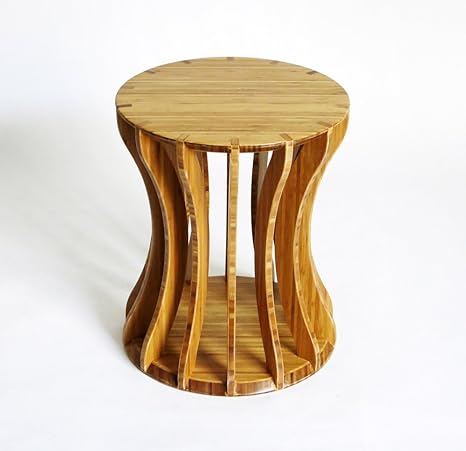 Hocker, Bambus massiv natur, 35 x 42 x 35 cm