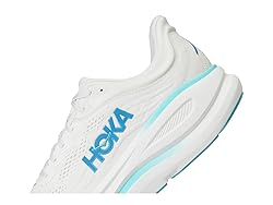 Hoka Men's Bondi 9 Sneaker, White Blue, 14