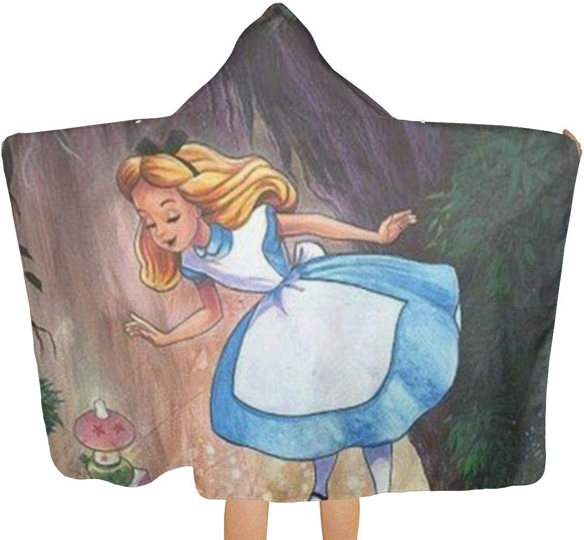 Adults Hooded Bath Towel Alice in Wonderland Quick Dry Beach Towels for Men Women Couples Families Or Friends Gifts