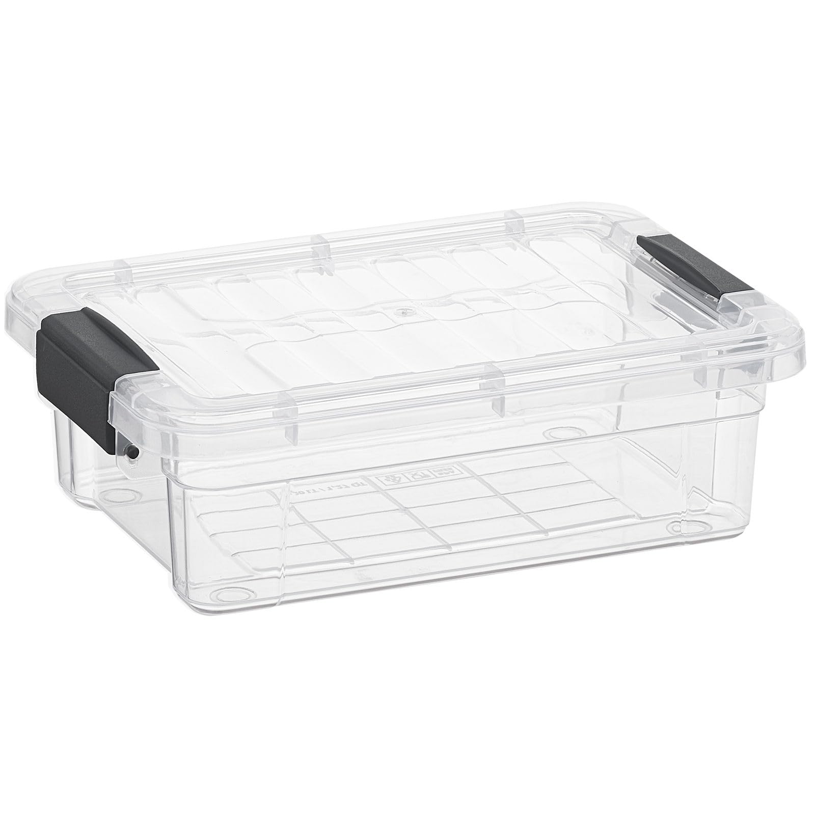 Photo 1 of Superio Clear Storage Boxes with Lids, 1.27 Quart Plastic Container Bins for Organizing, Stackable Crates, BPA Free, Non Toxic, Odor Free, Organizers for Home, Office and Dorm