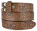 BS220 Western Floral Engraved Embossed Tooled Genuine Leather Belt Strap w/Snaps 1 1/2