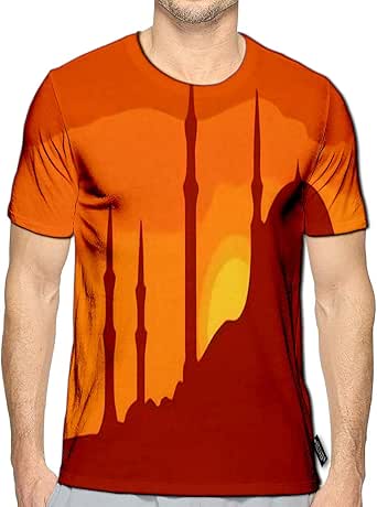 YILINGER 3D Printed T-Shirts Panorama Minarets and Sunset ...