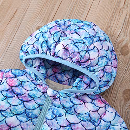 RAISEVERN Neonata 6-12 Mesi Cappotti Invernali Cappotti Cappotti Giacca Leggera Capispalla Mermaid Purple