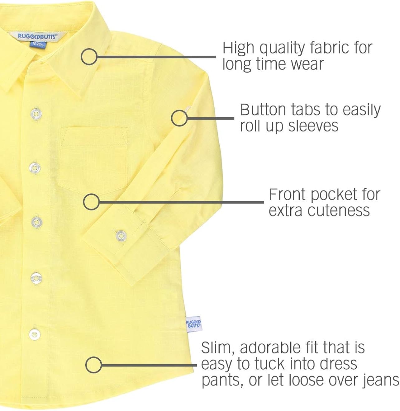 baby yellow button down shirt