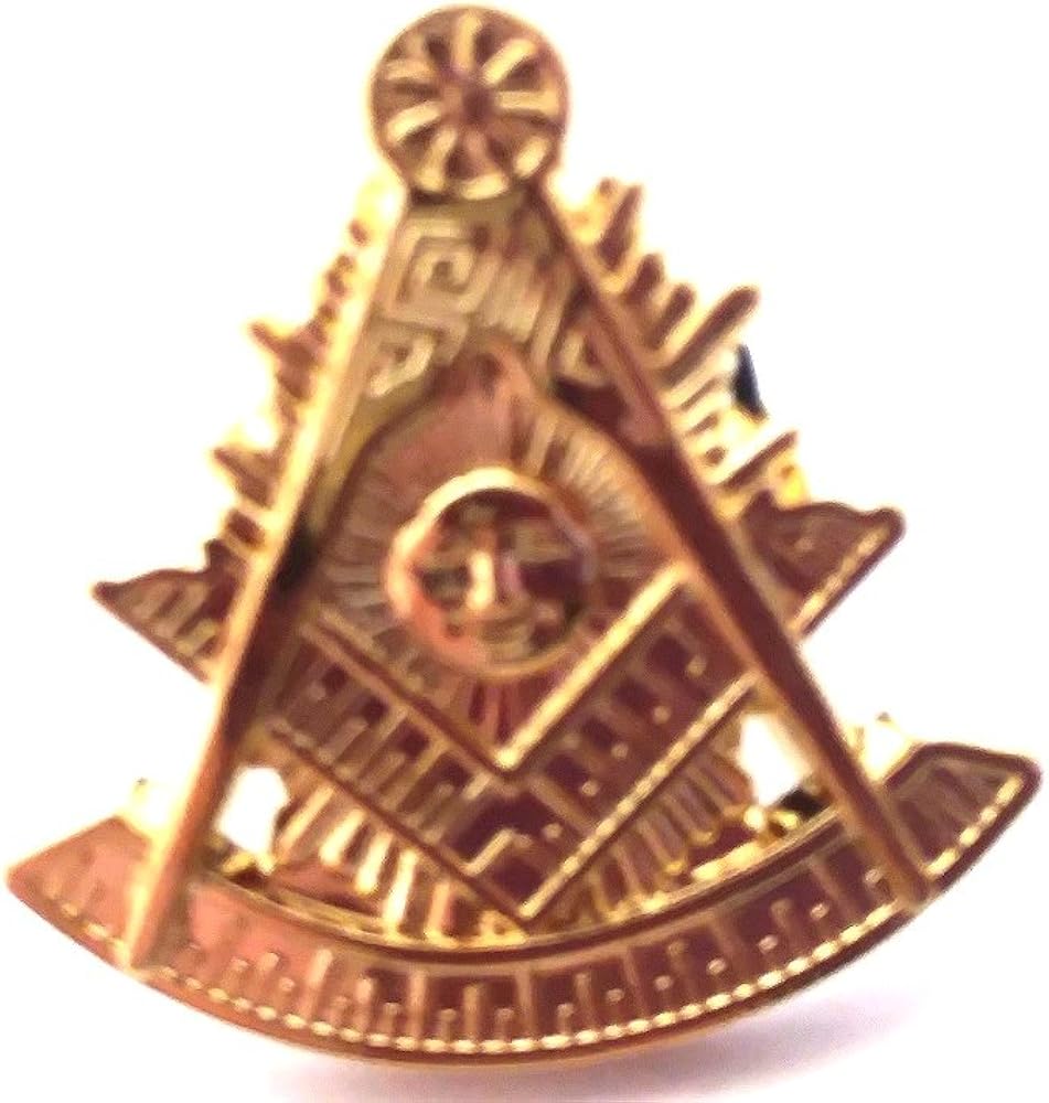 D0179 Lapel Pin Masonic Past Master Gold 3/4" Jewelry