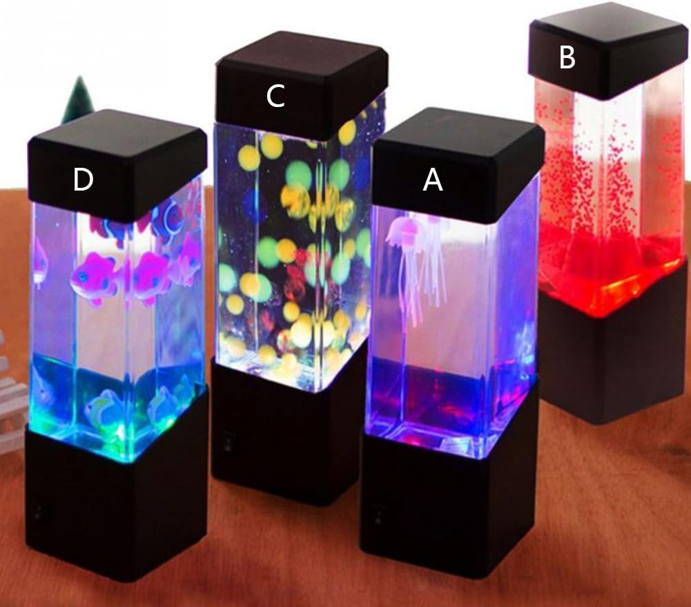 Oyalaiy OYOTRIC Jellyfish Lamp Electric Jellyfish Tank Artificial Mini Aquarium-color Changing Mood Lamp for Home Decoration Magic Lamp for Gift