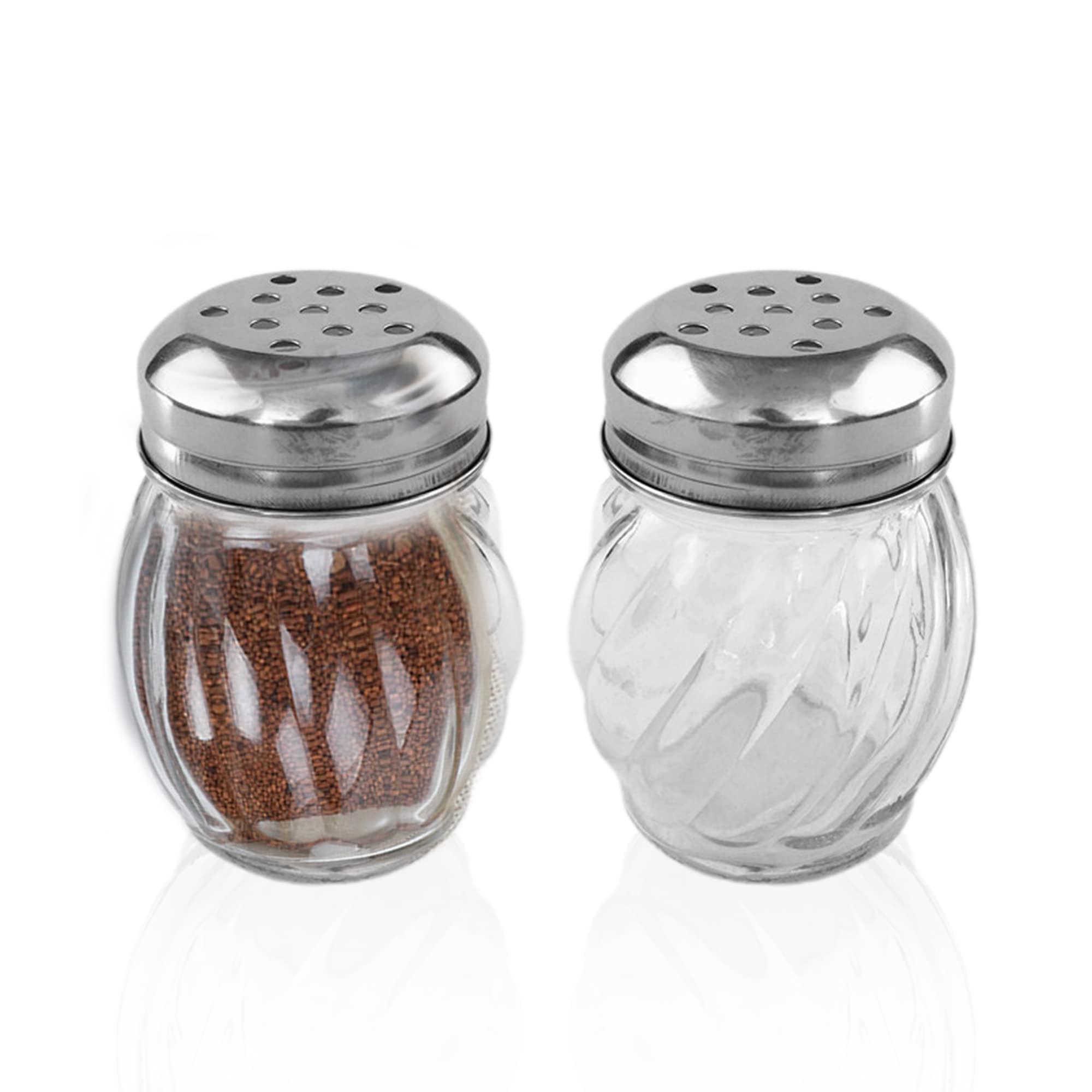Photo 1 of 1st Choice Salt and Pepper Shakers with Stainless Tops Set of 2 (Chesse Shakers)