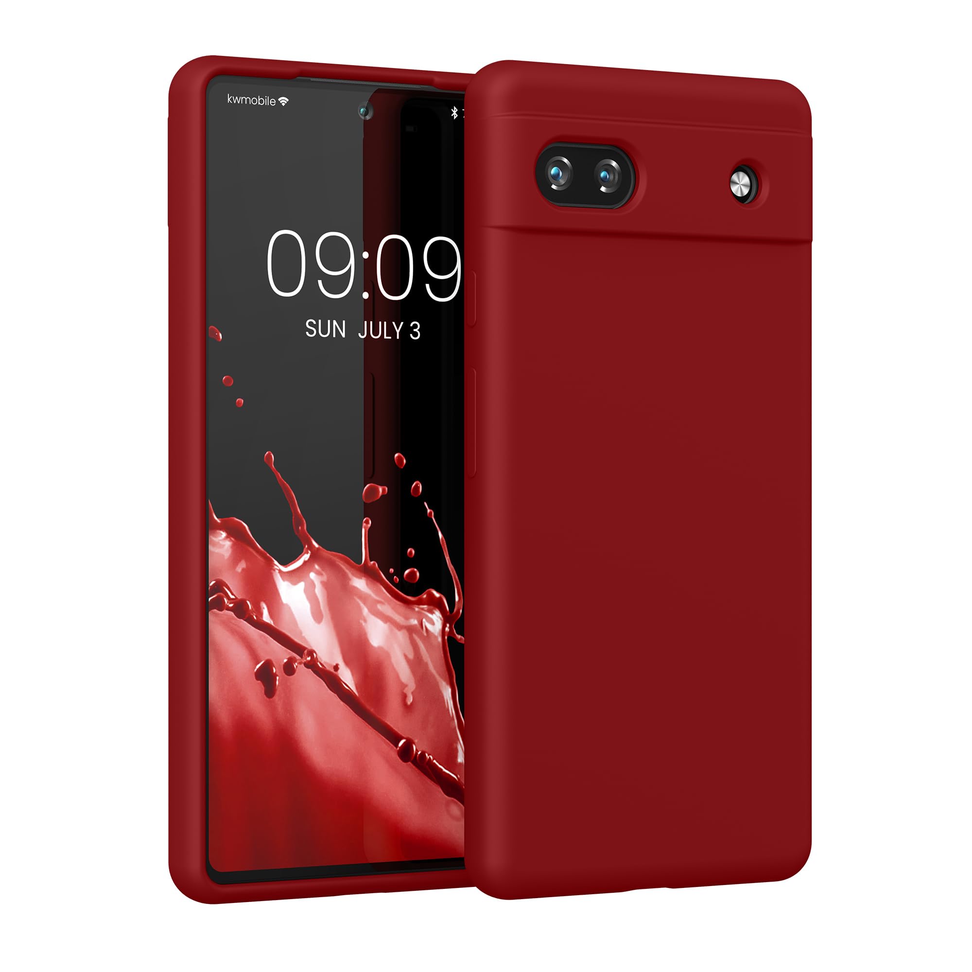kwmobile Case Compatible with Google Pixel 6 Pro Case - TPU Silicone Phone Cover with Soft Finish - Rhubarb Red — image 1