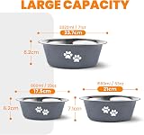 PETTOM 2 Pack Stainless Steel Dog Bowls 860ML Non-Slip Silicone Base view 2