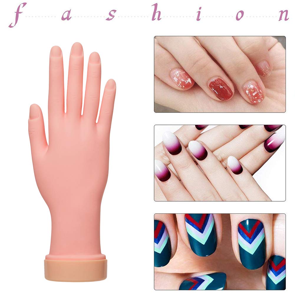 Nail Training Practice Hand for Acrylic Nails, Practice Fake Left Foot Flexible Movable Bendable Mannequin Hand, Fake Hand And Foot Manicure Practice Tool(Left foot+right hand) : Beauty