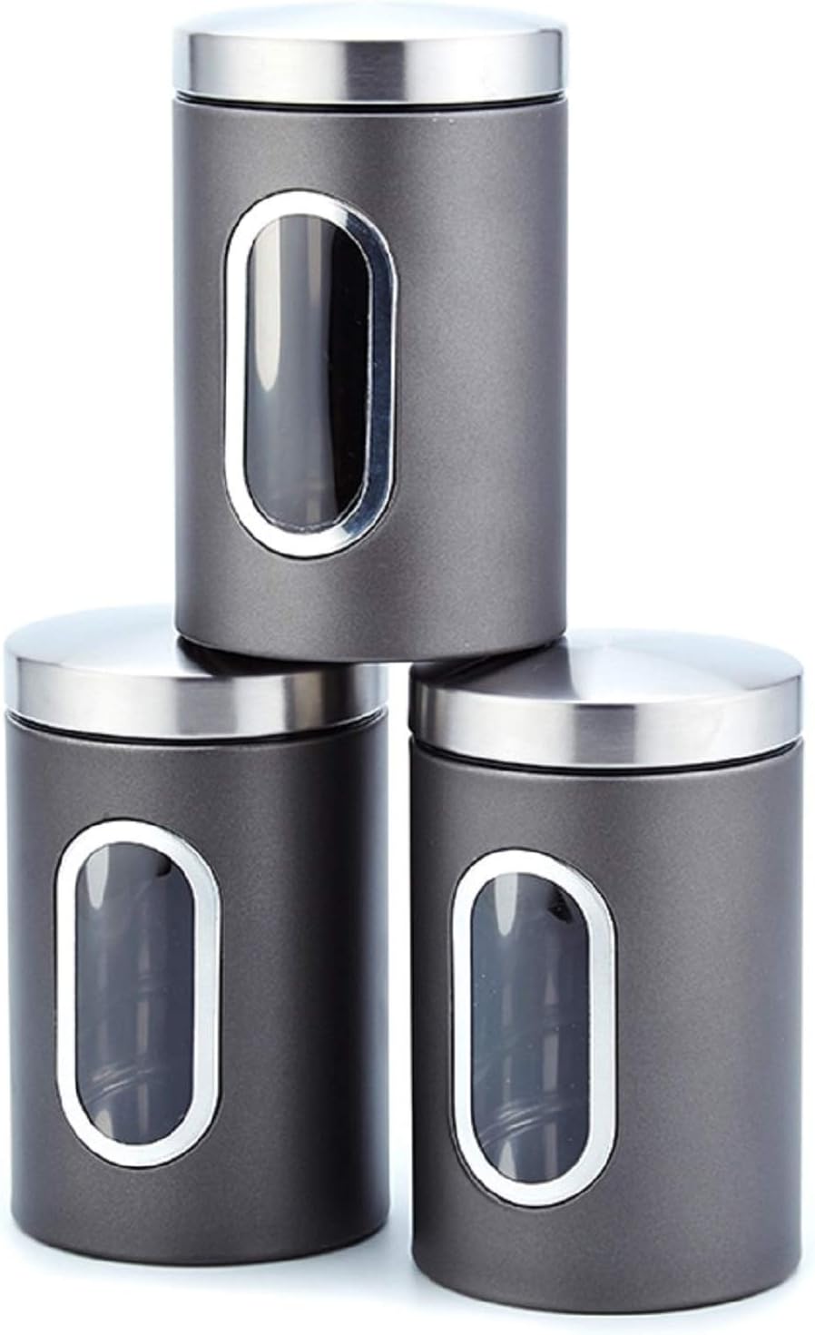 3 Pcs Stainless Steel Storage Jar, Kitchen Container