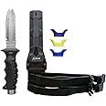 EVO 420 Stainless Blunt Scuba Dive Knife - 5" Premium Diving Knife with Blunt Tip, Serrated Top Edge, and Built-in Line Cutter - Scuba and Snorkeling Gear - Underwater Equipment and Accessories