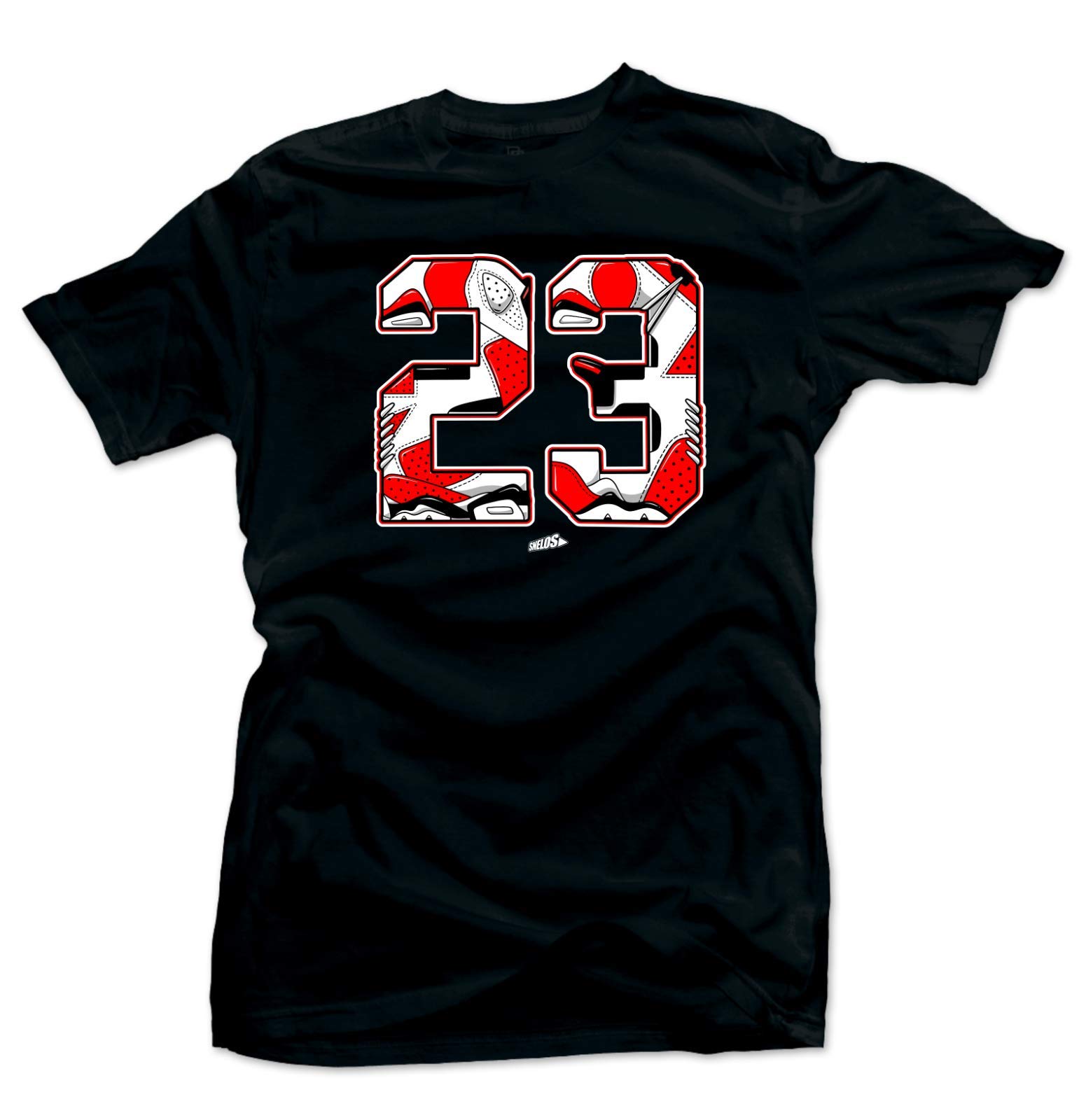 Jordan Retro 6 Carmine Match Tees - Snelos 23 Black