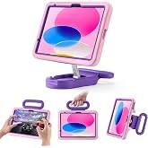 Kids Case for iPad A16 11th/10th Gen &amp; iPad Air 11 inch with Handle Stand | For iPad Air 11 M4/M3/M2 2026/2025/2024, Adjustable Portrait/Landscape Stand/Drop Proof with Handle, Child Friendly,Pink