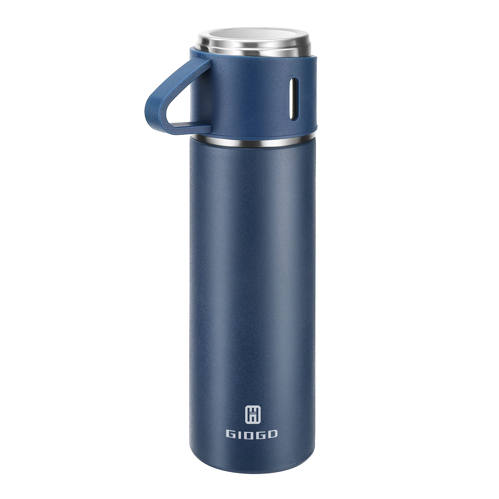 Vacuum Insulated Flask 500ml/16.9oz Stainless Steel Thermo Bottle with Cup for Coffee Water Hot and Cold Drink Flasks.(Blue,Single)