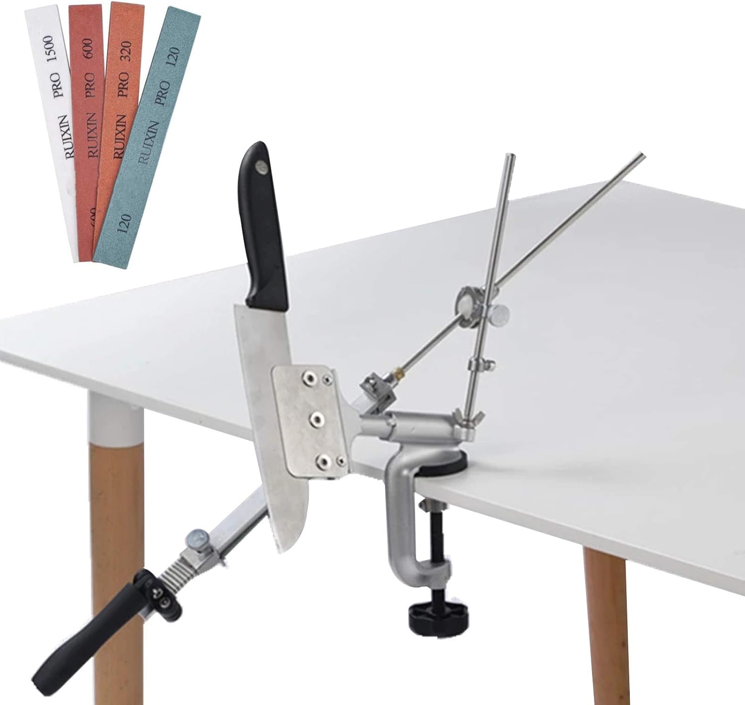 Kitchen Chef Knife Sharpener RX008 Stainless Steel FixAngle Sharpening System, Professional