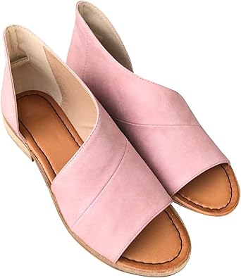 open toe side cutout flats