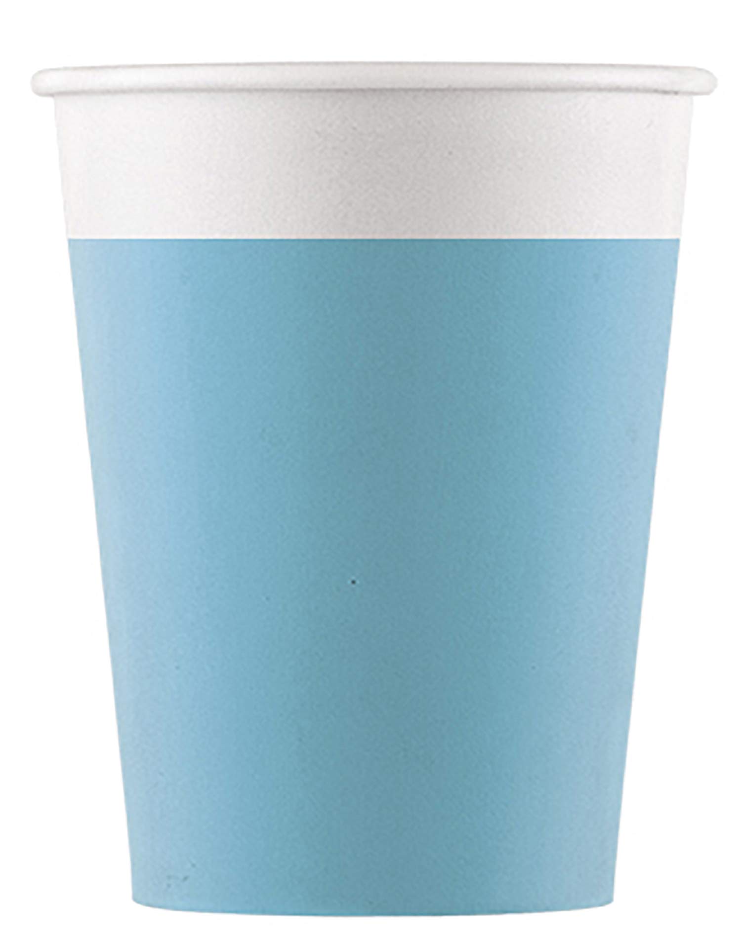 Procos 90899 Paper Cups, Turquoise, 200 ml, Pack of 8, Compostable, Cups, Drinking Cups, Birthday, Theme Party