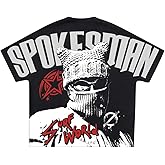 SOLY HUX Men's T-Shirt Y2K Graphic Tees Short Sleeve Punk Summer Loose Top Streetwear