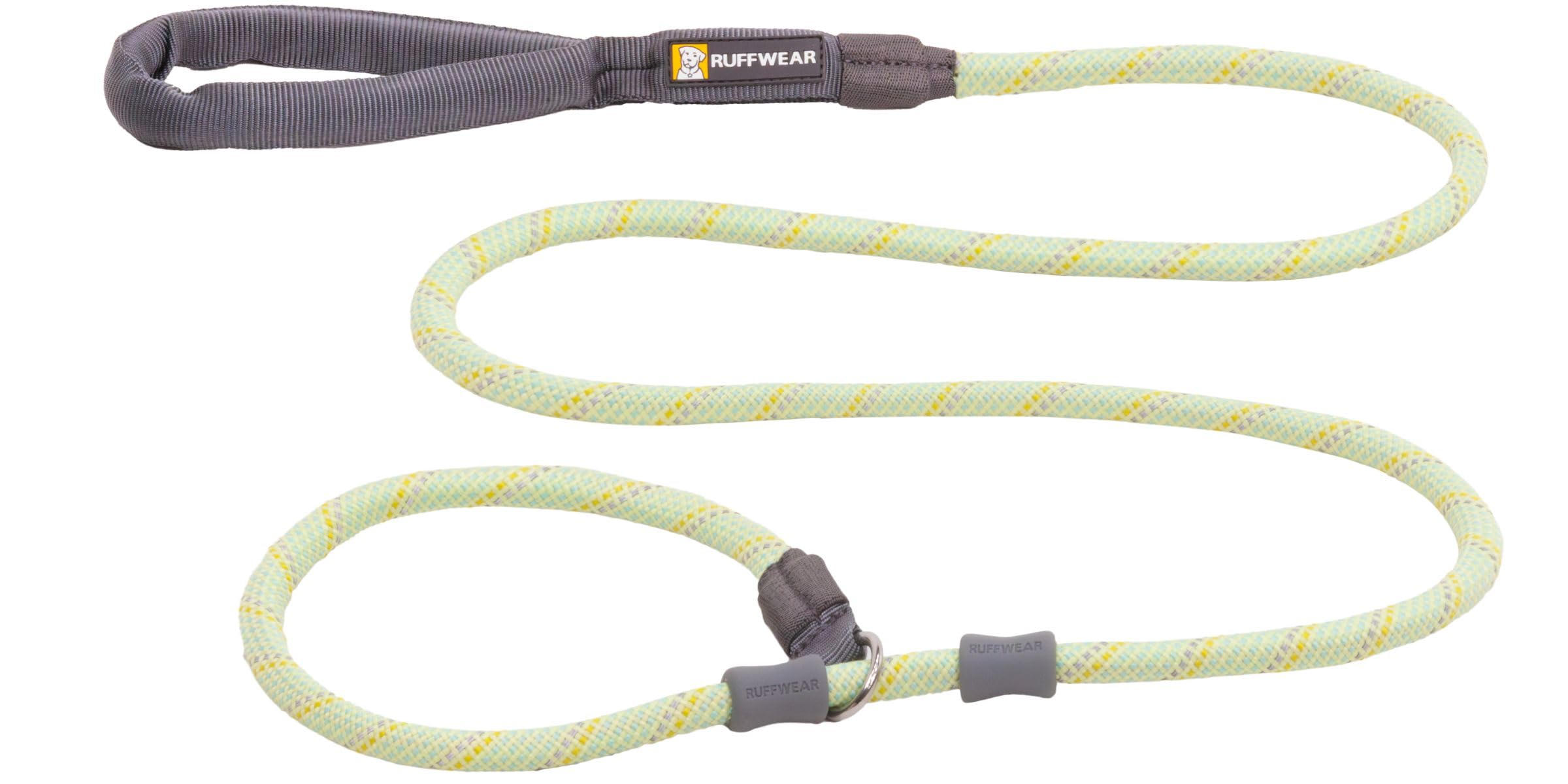 RUFFWEAR Just-a-Cinch Leash, Collar and Lead 1.5 m (5 ft) Long, Rope Slip Lead for Dogs With Reflective Rope, Padded Comfortable Handle, Lichen Green
