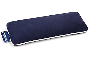 Comfheat Unscented Weighted Eye Pillow - Soft Plush Removable Cover, Moist Heat & Cold Therapy, Natural Aromatherapy Eye Compress Pillow for Relaxation, Yoga, Meditation, and Sleep, Navy Blue