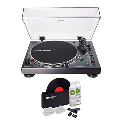 Audio-Technica AT-LP120XUSB Direct-Drive USB Turntable (Black) with Knox Gear Vinyl Record Cleaner Kit
