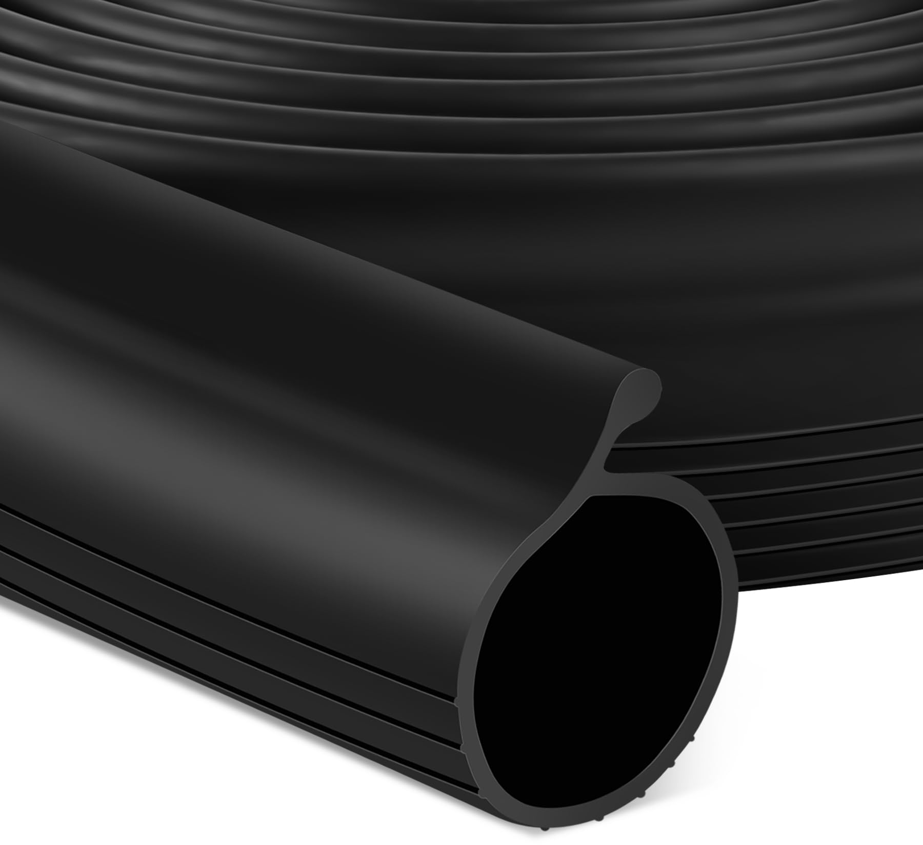 Photo 1 of 8.2 FT Garage Door Bottom Seal Rubber 0.19" P Bulb Bottom Garage Weather Stripping for Single Channel, Flexible Weatherproof Replacement Strip Seal Fits 8.2FT Wide, Black