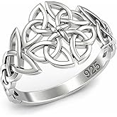 Celtic Knot Ring Sterling Silver 925 - Filigree Braided Irish Wedding Promise Engagement Self Love Rings - Norse Viking Jewelry for Women Size 5 6 7 8 9 10 11 12
