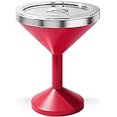 CHUGONGFANG 13oz Stainless Steel Martini Glass - Insulated Margarita Tumbler with Lid,Double-layer insulation function for outdoor, picnic, poolside, beach and yard parties.