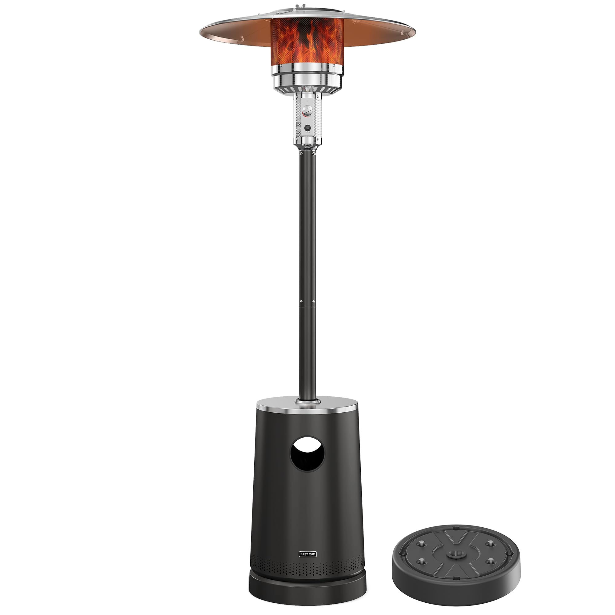 EAST OAK 55,000 BTU Patio Heater with Sand Box, Table Design, Thicker Stainless Steel Burner, Wheels, Triple Protection System, Propane Outdoor Heater for Home and Residential, Commercial Grade, Black Image EAST OAK 55,000 BTU Patio Heater with Sand Box, Table Design, Thicker Stainless Steel Burner, Wheels, Triple Protection System, Propane Outdoor Heater for Home and Residential, Commercial Grade, Black Image