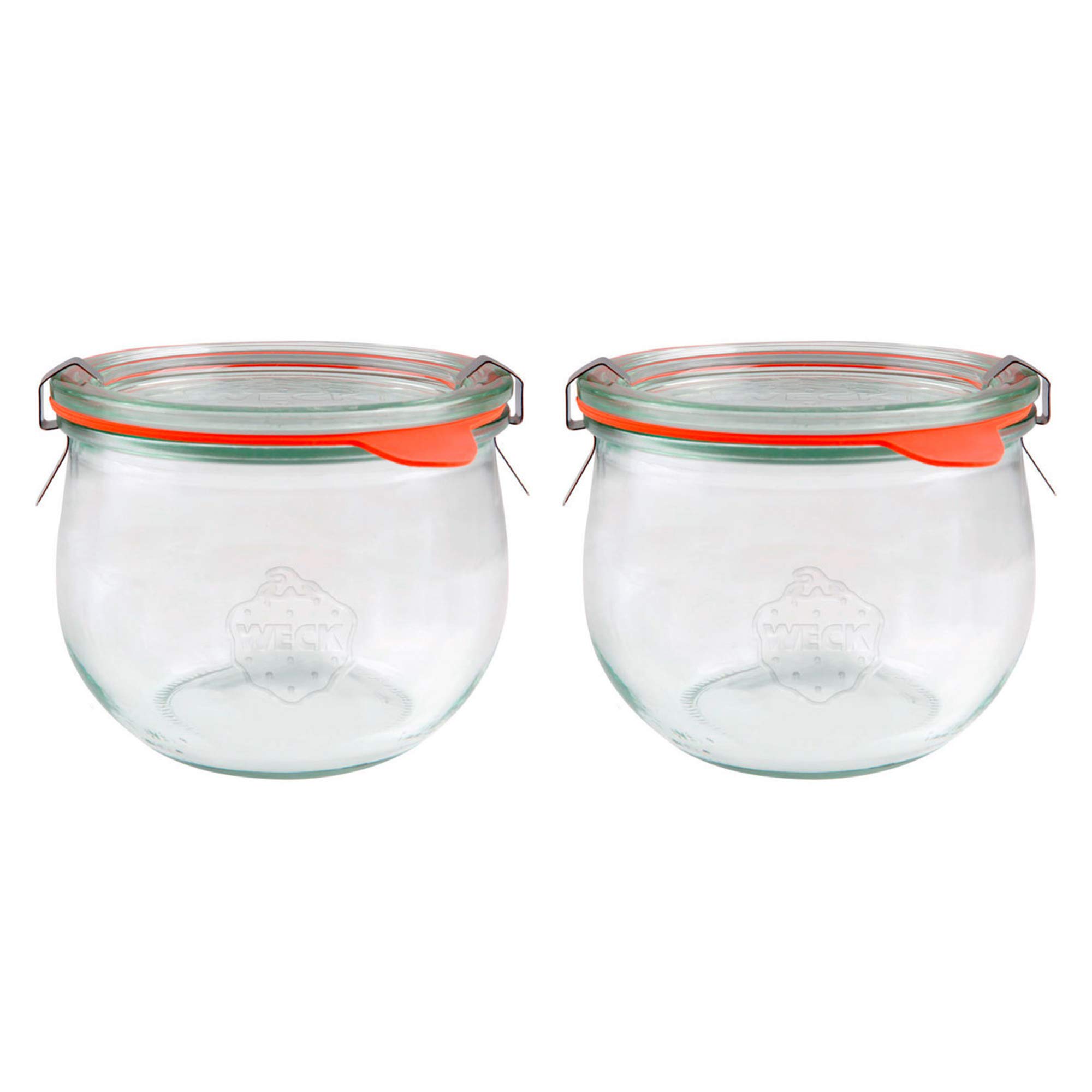 EcoBaker X2 WECK 744 580ml Tulip Storage Jars Including Glass Lids, Seals & Clamps For Sourdough, Preserving, Canning, Yoghurt, Kimchi, Jam