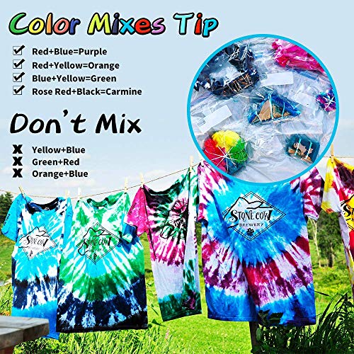 26 Colours Tie Dye Kits, Caloyee Permanent One Step Tie Dye Set for